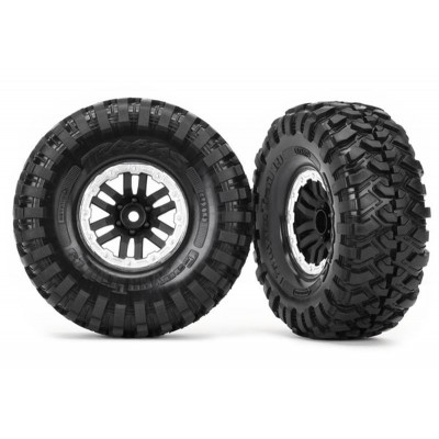 Traxxas Tires Wheels Assembled Glued TRX-4 1.9 Pair Satin Beadlock Wheels 