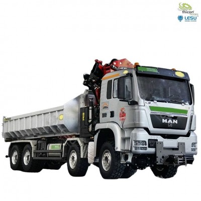 Lesu 1: 14 MAN TGS 8x8 With Roll Off Container And Loading Crane ARTR No Paint No Radio