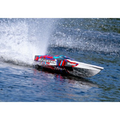 Traxxas Spartan BL TQi TSM Speedboat Brushless Red