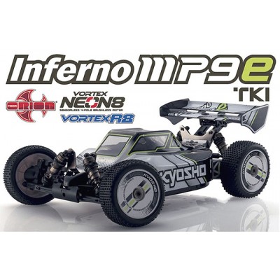 Kyosho INFERNO MP9e TKI T1 WHITE/BLAC Buggy Elettrico Readyaset 1 /8