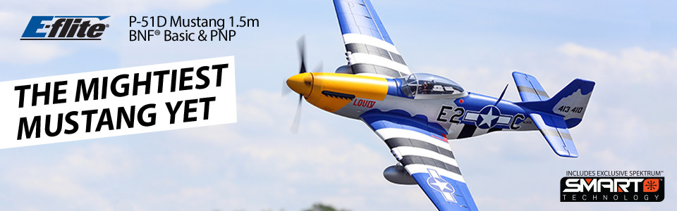 E-flite P-51 Mustang 1.5m Aereo RC BNF 01