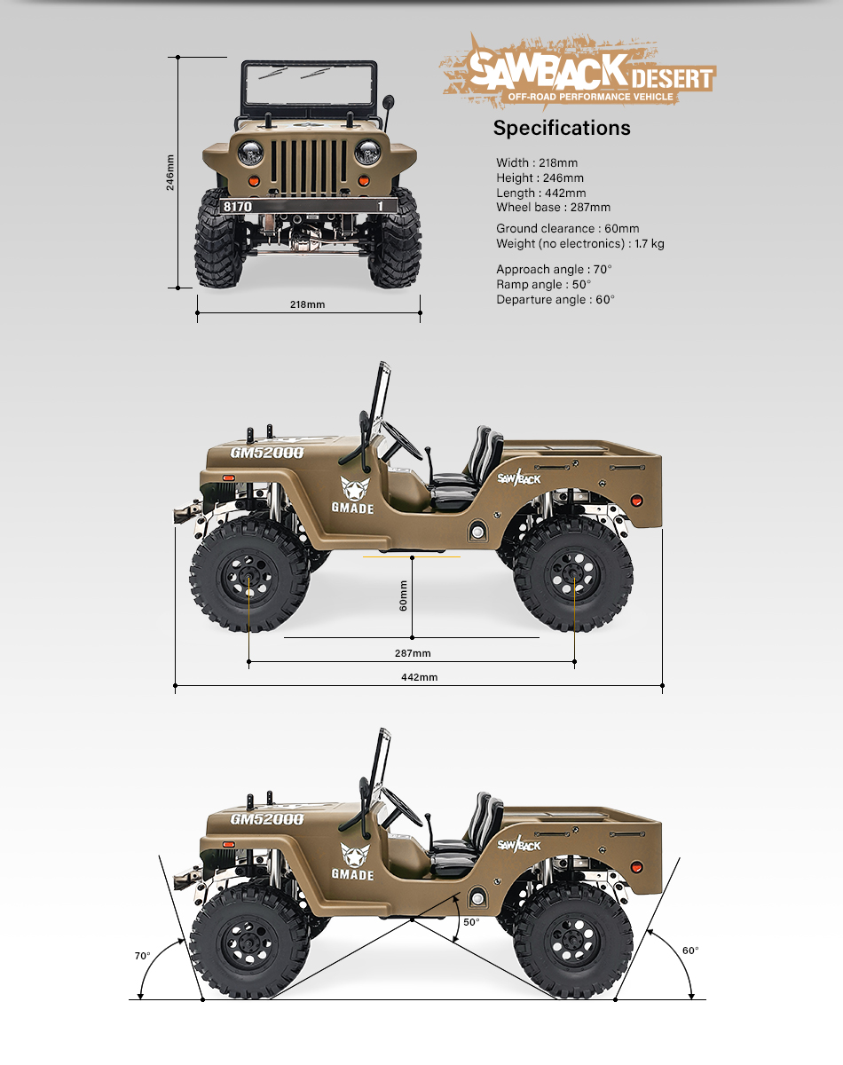 gmade sawback rtr 1/10 crawler scaler 12